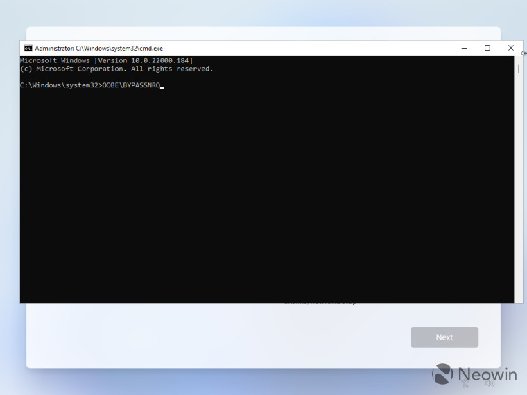 Nastavte Windows 11 Home bez připojení k internetu